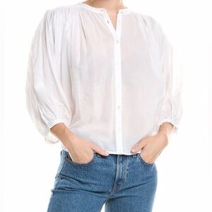 Madewell Balloon Sleeve White Top Size Small